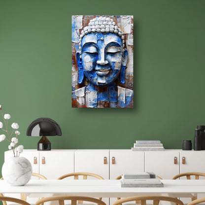 Moderne abstracte boeddha schilderij met kleuren poster