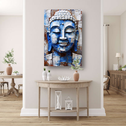 Moderne abstracte boeddha schilderij met kleuren poster