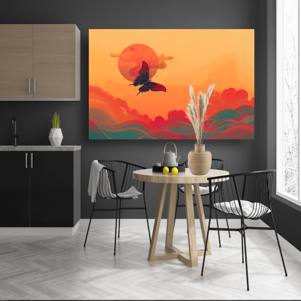 Abstracte lijnencompositie poster