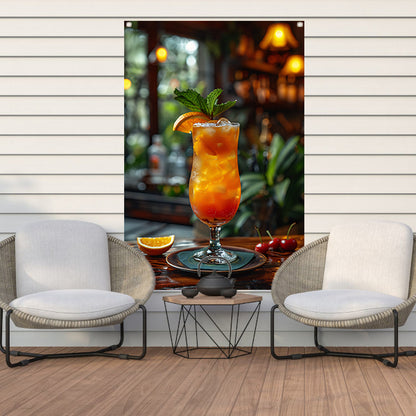 Verfrissende Cocktail met Oranje en Munt tuinposter