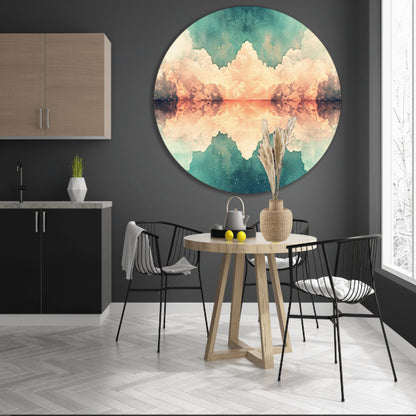 Compositie in Lijnen en Kleuren aluminium muurcirkel