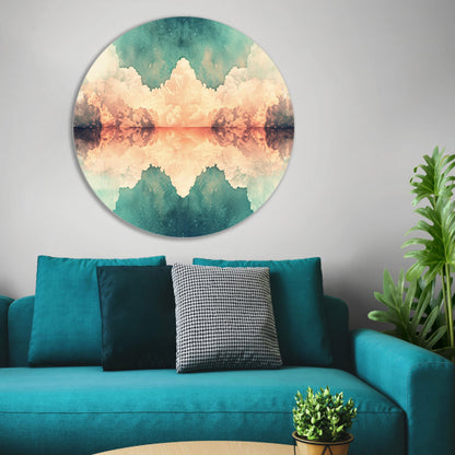 Compositie in Lijnen en Kleuren aluminium muurcirkel