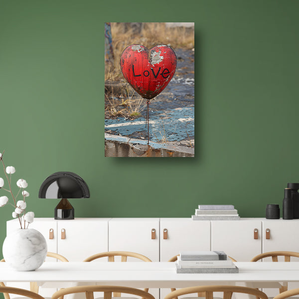 Hart met Liefde canvas met baklijst