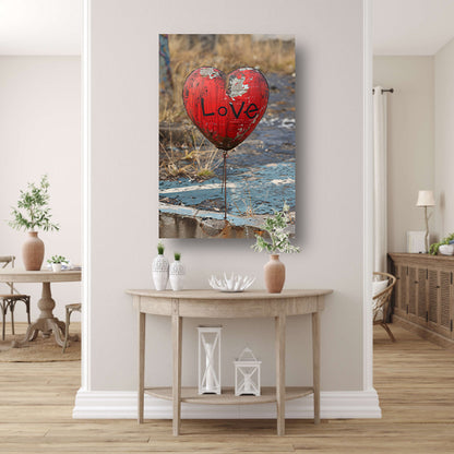 Hart met Liefde canvas met baklijst