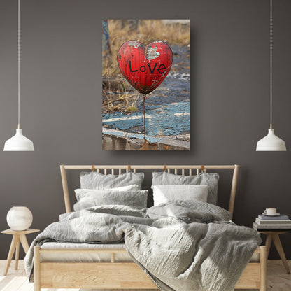 Hart met Liefde canvas met baklijst