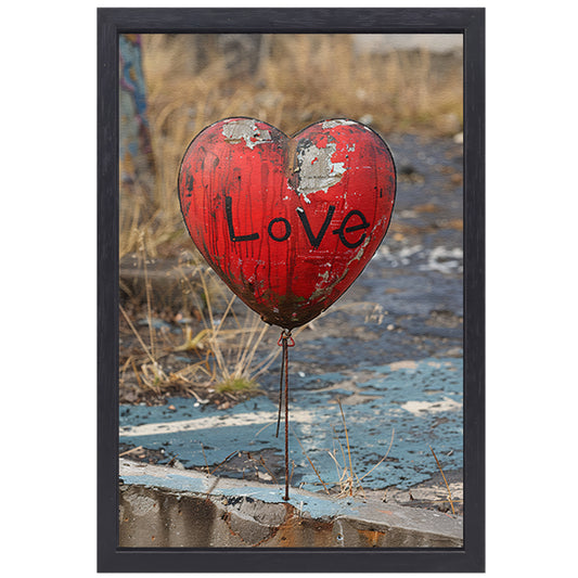 Hart met Liefde canvas met baklijst