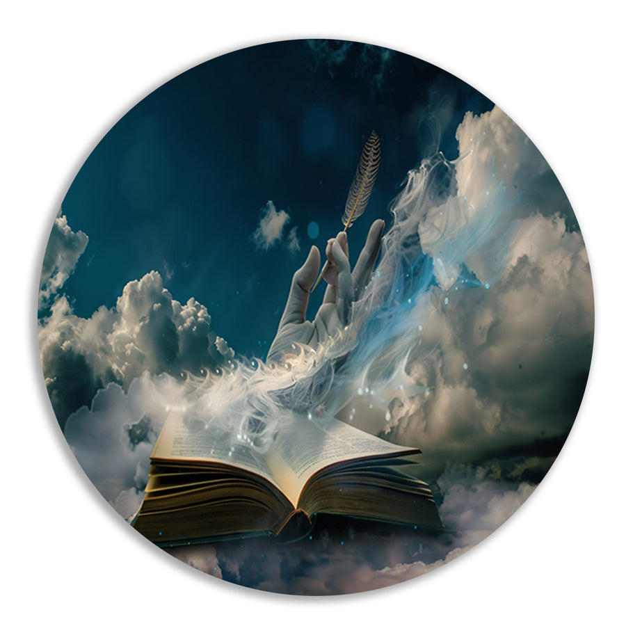 De Hand, het Boek, en de Wolken forex muurcirkel