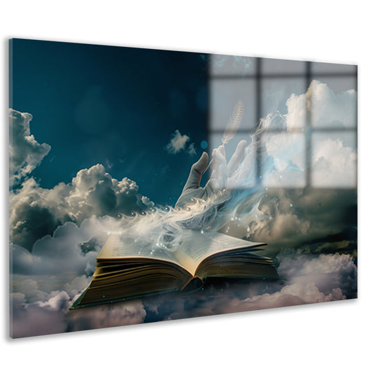 De Hand, het Boek, en de Wolken acrylglas