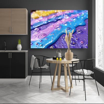 Kleurrijk abstract kunstwerk met waterdruppels poster