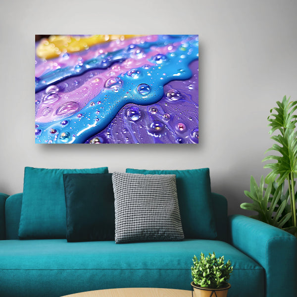 Kleurrijk abstract kunstwerk met waterdruppels poster
