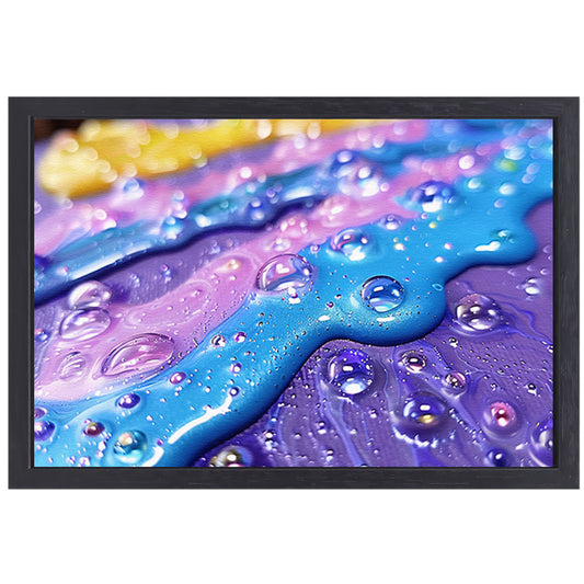Kleurrijk abstract kunstwerk met waterdruppels canvas met baklijst
