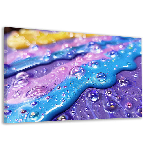 Kleurrijk abstract kunstwerk met waterdruppels canvas