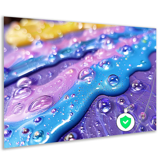 Kleurrijk abstract kunstwerk met waterdruppels poster