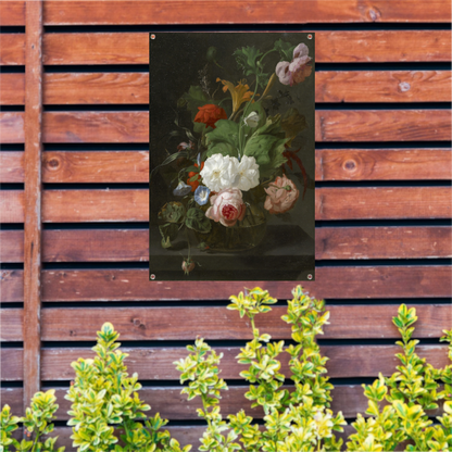 Bloemen in een glazen vaas - Rachel Ruysch tuinposter