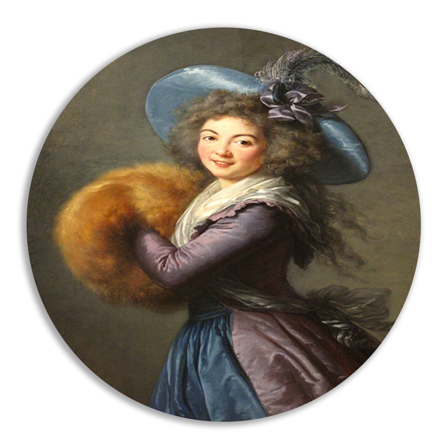Portret van mevrouw Molé-Reymond - Élisabeth Louise Vigée Le Brun aluminium muurcirkel