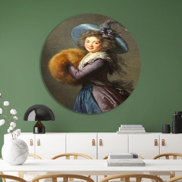 Portret van mevrouw Molé-Reymond - Élisabeth Louise Vigée Le Brun aluminium muurcirkel