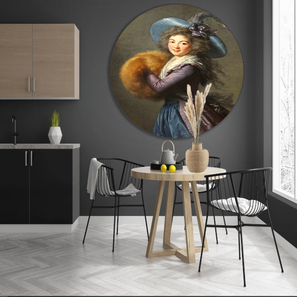 Portret van mevrouw Molé-Reymond - Élisabeth Louise Vigée Le Brun aluminium muurcirkel