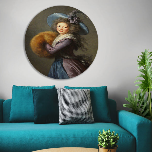 Portret van mevrouw Molé-Reymond - Élisabeth Louise Vigée Le Brun aluminium muurcirkel
