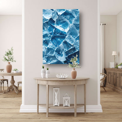 Abstract IJs Texturen Close-up canvas met baklijst