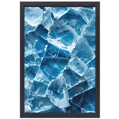 Abstract IJs Texturen Close-up canvas met baklijst