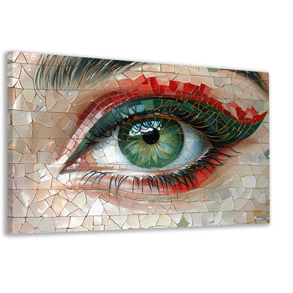 Gedetailleerde Mozaïekweergave van een Oog canvas
