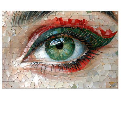 Gedetailleerde Mozaïekweergave van een Oog tuinposter