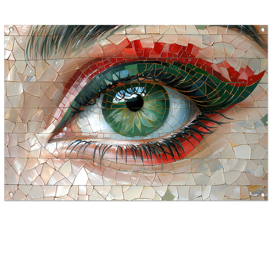 Gedetailleerde Mozaïekweergave van een Oog tuinposter