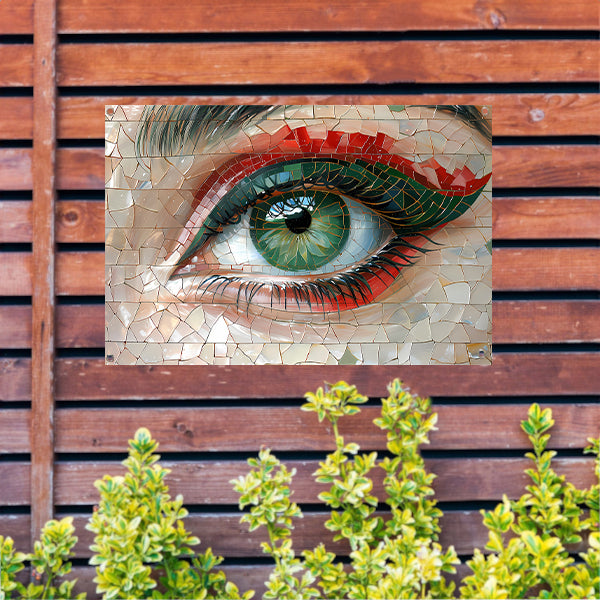 Gedetailleerde Mozaïekweergave van een Oog tuinposter