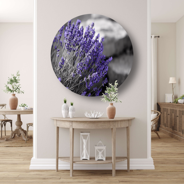Abstracte paarse bloemen forex muurcirkel
