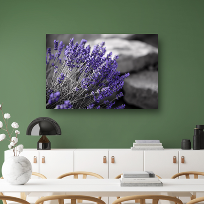 Abstracte paarse bloemen canvas met baklijst