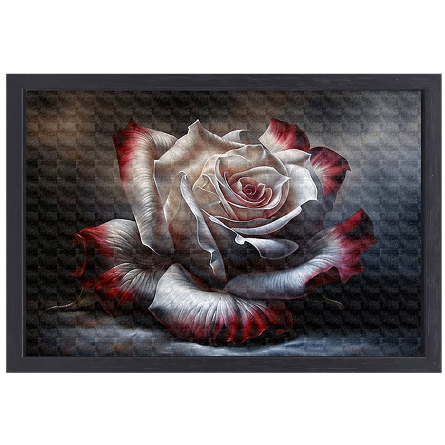 Prachtige moderne schilderij van een roos canvas met baklijst