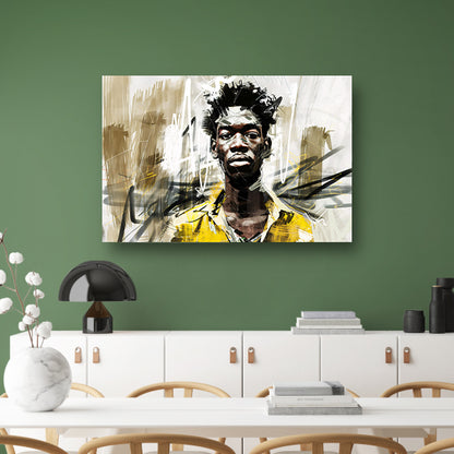 Digitale abstracte schilderij van een man canvas