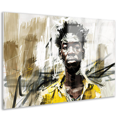 Digitale abstracte schilderij van een man acrylglas