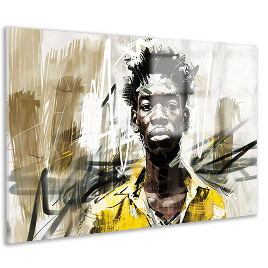Digitale abstracte schilderij van een man acrylglas