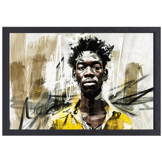 Digitale abstracte schilderij van een man canvas met baklijst