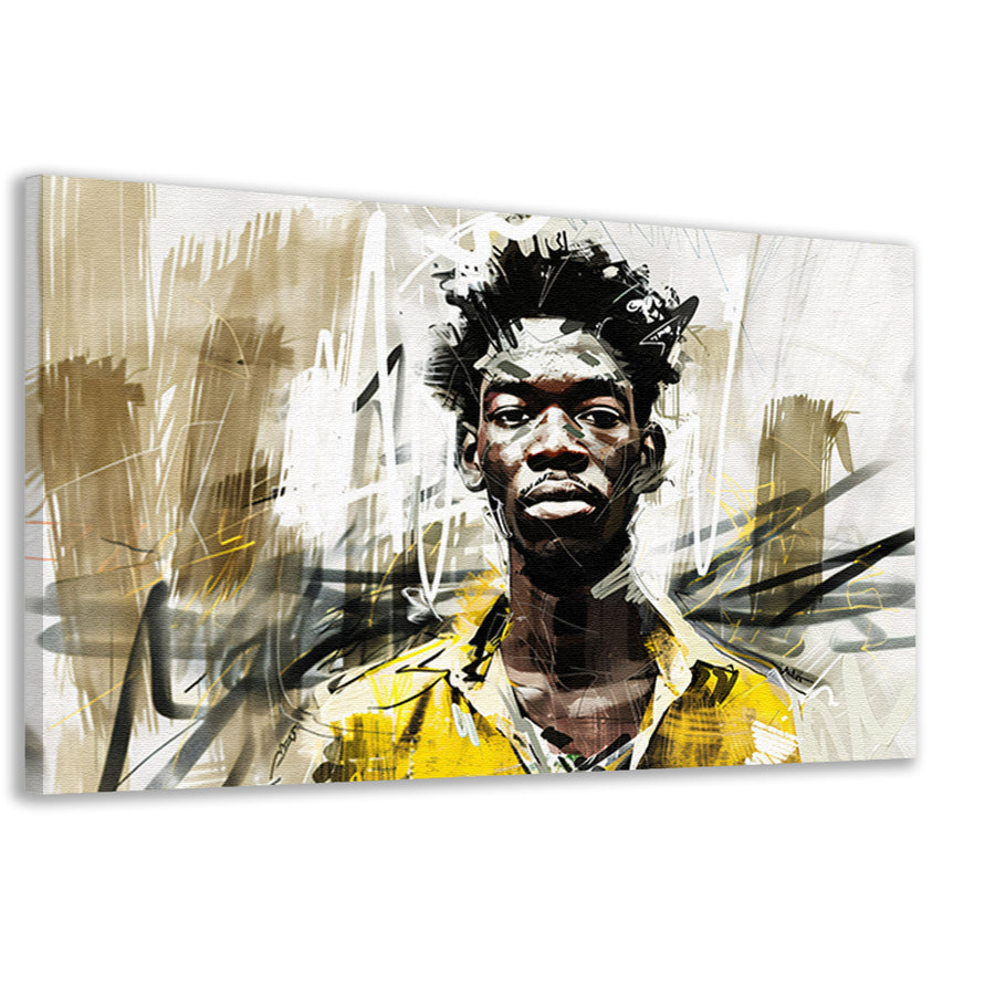 Digitale abstracte schilderij van een man canvas