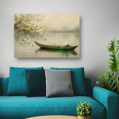 Impressionistische waterlelies in vijver canvas