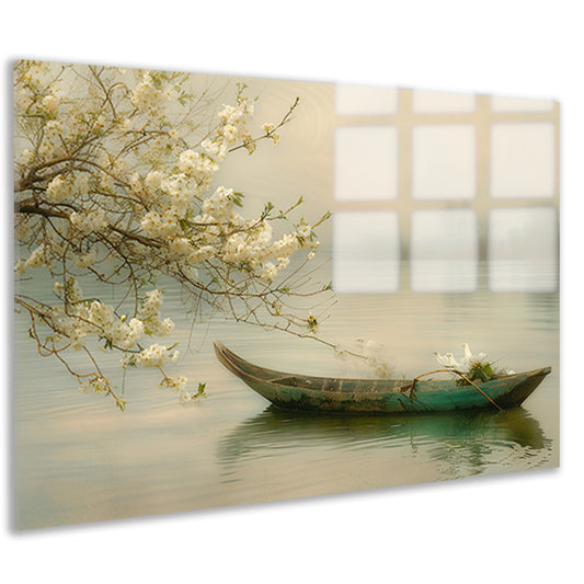 Impressionistische waterlelies in vijver acrylglas