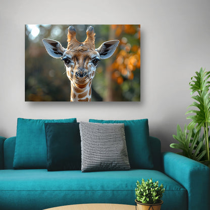 Realistisch portret van een giraffe canvas