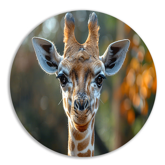 Realistisch portret van een giraffe forex muurcirkel