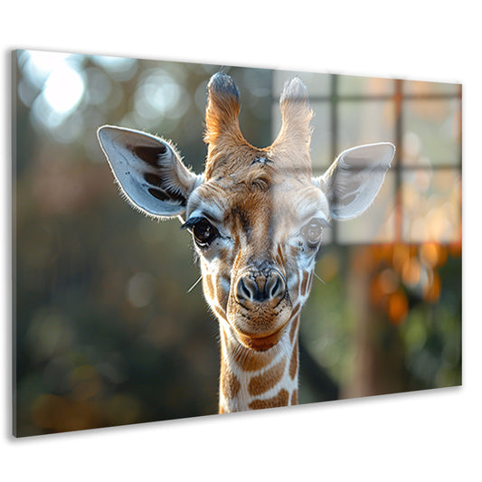 Realistisch portret van een giraffe acrylglas