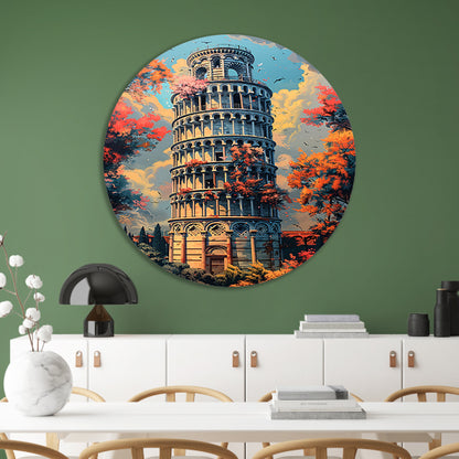 Herfstkleuren bij de Toren van Pisa forex muurcirkel