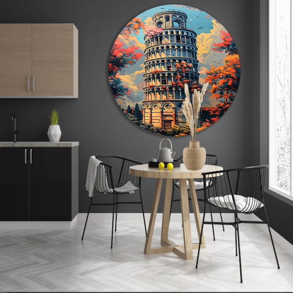 Herfstkleuren bij de Toren van Pisa forex muurcirkel