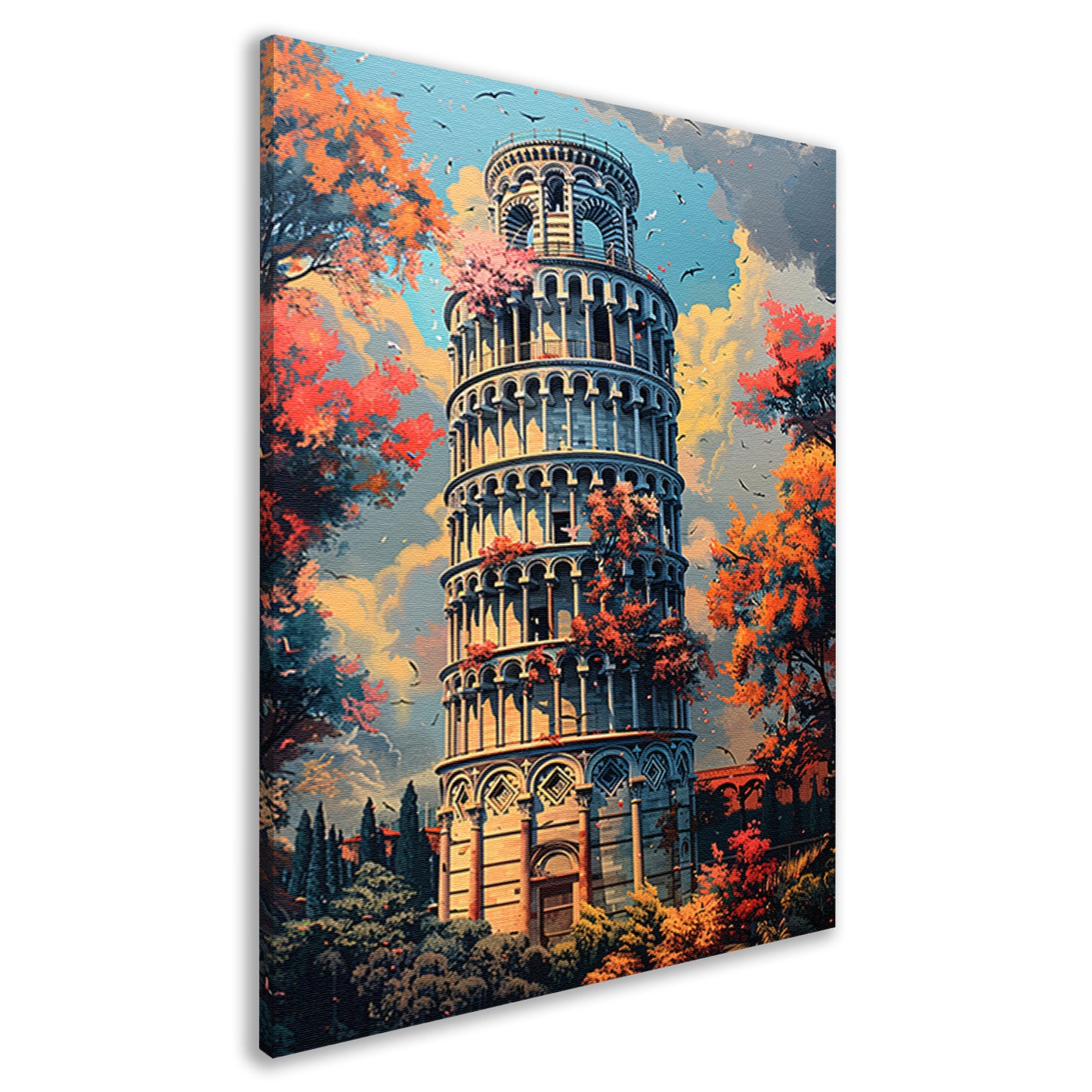 Herfstkleuren bij de Toren van Pisa canvas