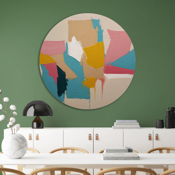 Harmonische Abstractie in Pasteltinten forex muurcirkel