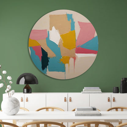 Harmonische Abstractie in Pasteltinten forex muurcirkel