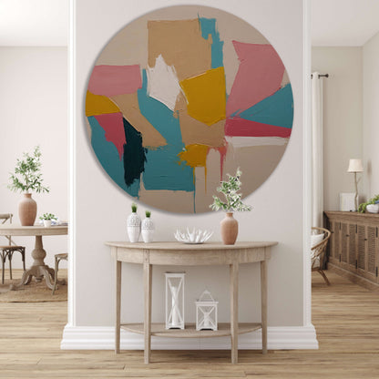 Harmonische Abstractie in Pasteltinten forex muurcirkel