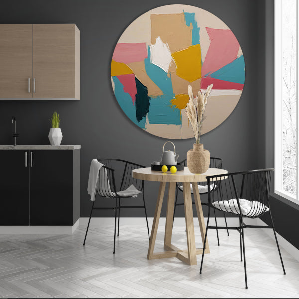 Harmonische Abstractie in Pasteltinten forex muurcirkel
