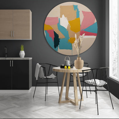 Harmonische Abstractie in Pasteltinten forex muurcirkel