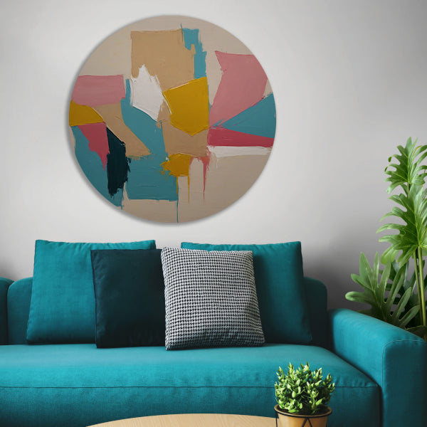 Harmonische Abstractie in Pasteltinten forex muurcirkel